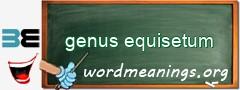 WordMeaning blackboard for genus equisetum